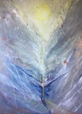 Aufsteigendes Licht, 100 cm x 140 cm, 2019, Öl auf Leinwand 